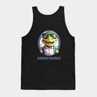 Daddysaurus Fathers Day Dinosaur Design Tank Top